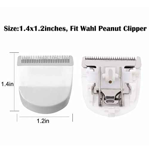 2 Pack Professional Peanut Clipper/Trimmer Snap On Replacement Blades #2068-300 - Compatible with Wahl Peanut Hair Clipper/Trimmer, White