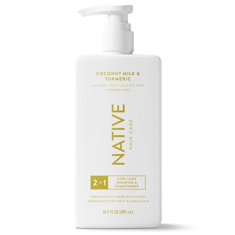 Native Curl Care 2-in-1 Shampoo & Conditioner - Coconut Milk & Turmeric, 16.5 fl oz with Pump