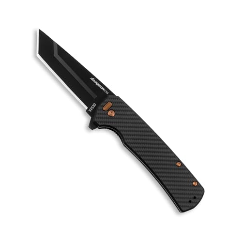 OUTDOOR EDGE Razor VX5 ? 3" Replaceable Blade Folding Pocket Knife ? Black Tanto Blade with Ceramic Ball Bearings ? Carbon Fiber Over G10 Handle ? EDC, Outdoor, Camping & Survival Utility Knife