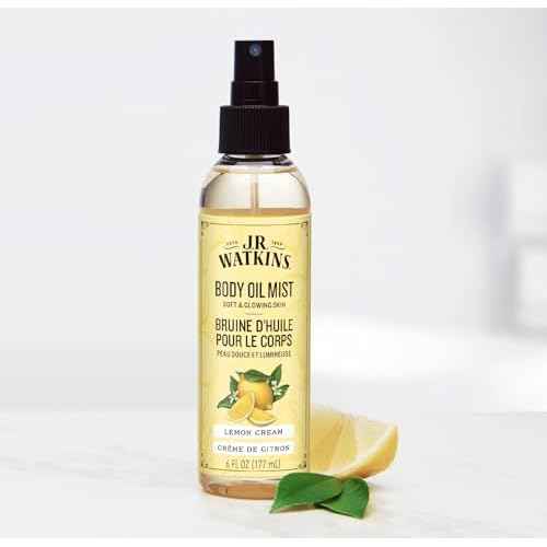 J.R. Watkins Naturally Hydrating Body Oil Mist, Lemon Cream, 6 fl oz, 2 Pack