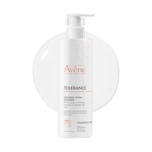 Av?ne Tolerance Daily Foaming Facial Cleanser, For All Skin Types Including Sensitive, Reactive Skin, Glycerin & Niacinamide Daily Use Face Wash, Fragrance-Free, Dermatologist Tested, Non-Comedogenic