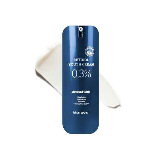 MIZON Retinol Youth 0.3% Retinol Cream with Shea Butter, Peptides, Niacinamide, Bakuchiol Korean Skincare for Fine Line Care (0.92 oz)