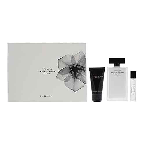 Narciso Rodriguez Pure Musc for Women 3 Piece Gift Set (3.4 Ounce Eau de Parfum Spray + 1.6 Ounce Body Lotion + 0.33 Ounce Eau de Parfum Spray) (10035697)
