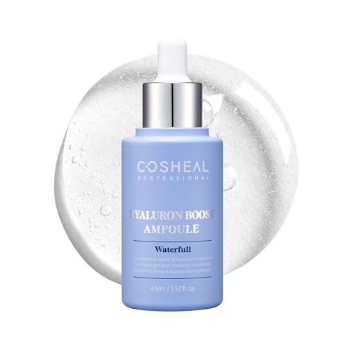 Hyaluron Boost Ampoule 1.52 fl oz, Deep Hydration Serum with 6 Types of Hyaluronic Acids & 5 Peptides, Barrier Support & Glass Skin Glow, Non-greasy, Hypoallergenic, Korean Skin care