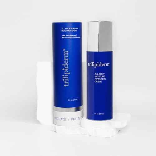 Trilipiderm All-Body Moisture Retention Cr?me ? 2-PACK of 8 Ounce Airless Pump Bottles ? Plant-Based All-Day Lightweight Hydration for Body and Face, Meadowfoam, Lipid Replacement