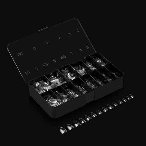 Apres Gel-X¢ç Stiletto Box of Nail Tips | 280 Gel-X Tips, Soft Tips, 14 Sizes 00-9 | Half-sizes Included (Natural Stiletto Extra Short, 280 Count)