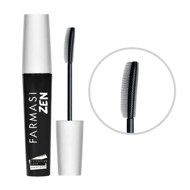 FARMASi Zen Extension Lash Mascara - Lengthening & Volumizing, Clump-Free, Smudge-Free, Blackest Black | 2 Pack