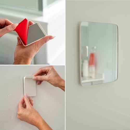 Mavoro 7x9 Travel Mirror | Small Wall Adhesive Mirror | Peel and Stick Wall Mount Travel Make up Mirror | Real Glass Vanity Mirror with Stand