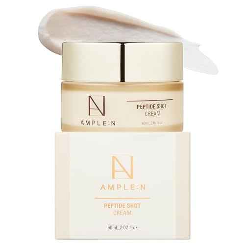 Peptide Shot Cream - Korean Face Moisturizer with 6 Peptides & Gold Extract for Skin Elasticity & Deep Hydration, Nourishing Anti-Aging Daily Face Cream for Dry Mature Skin, 2.02 oz