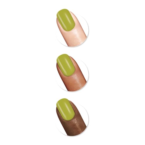 Sally Hansen Miracle Gel Keith Haring Salon Quality Nail Polish | Gel-Like Formula, Two-Step System, No UV Light Needed, Long Lasting | Opaque, Glossy | 920 Go Figures | Bright Olive Green Nail Polish