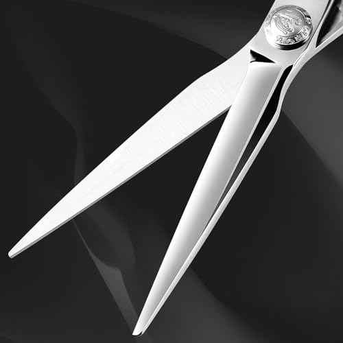 AOLANDUO Hair Cutting Shears - Japanese Stainless Steel, Convex Edge, Ergonomic, Includes Case - 1 Count, 6 in
