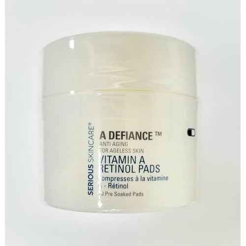 Vitamin A Retinol Pads for Daily Facial Treatment - Niacinamide & Witch Hazel - Facial Exfoliating Disc - Serious Skincare - 60 Count (2Pack)