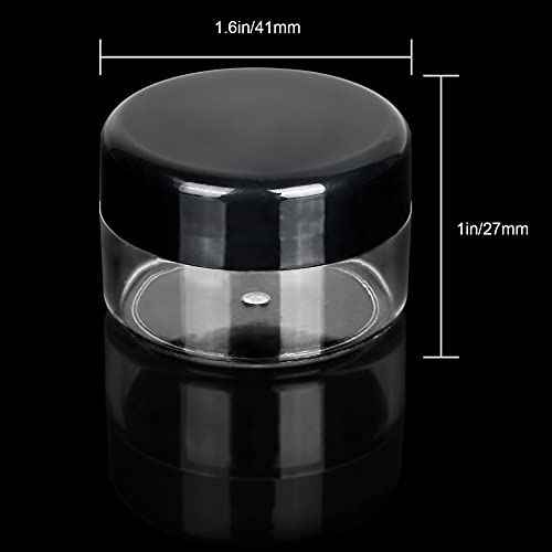100 Pieces Sample Empty Containers, 20g Clear Cosmetic Container Jars with Lids, Plastic Pot Makeup Jars for Cosmetics, Cream, Lip Balm, Lip Scrub, Ointments-Leak Proof