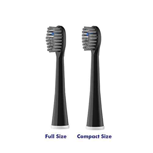 Flossing Toothbrush Head Replacement, 3 Count, Compatible with Water-pik Sonic Fusion / 2.0 SF-01, SF-02, SF03 & SF-04 (Black, Full Size(3Packs))