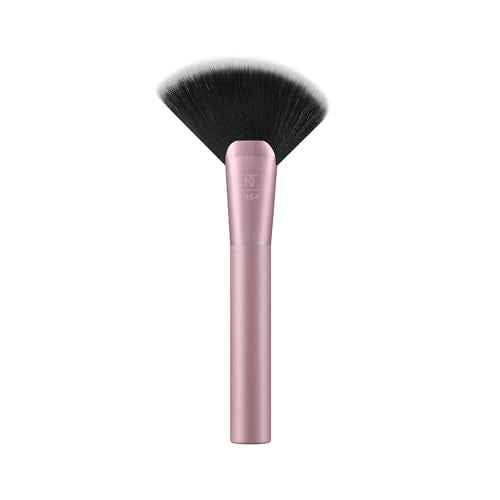 Real Techniques Extra Big Finishing Brush, Large Makeup Brush For Powder Bronzer, Highlight, & Contour, XL Oversized Fan Brush For Quick Application, Cruelty-Free, Synthetic Bristles, 1 Count