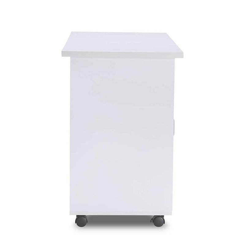 Paddie Manicure Nail Desk for Technician, Acetone Resistant Wooden Salon Spa Nail Table Station w/Cabinet, Drawers, Controllable Wheels & Client Wrist Pad