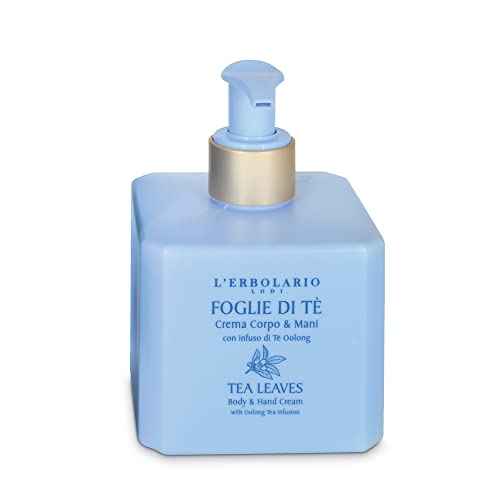 L'Erbolario Body and Hand Cream - Toning and Moisturizing Hand Lotion for Women and Men with Cocoa Butter - Citrus Floral Scent - Tea Leaves - 8.4 oz