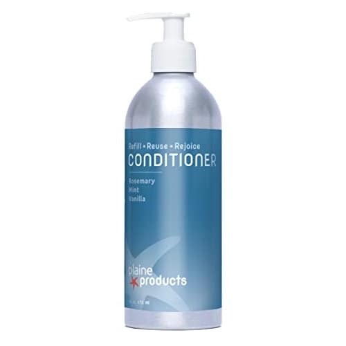 Plaine Products Eco-Friendly Conditioner - Rosemary, Mint, Vanilla - Sulfate Free, 16oz (Refillable Bottle with Pump)
