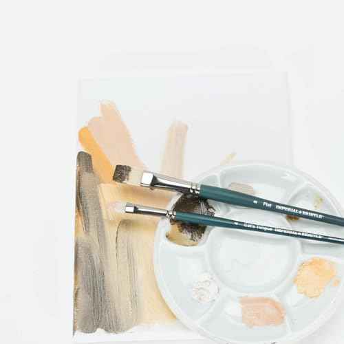 Creative Mark Imperial Professional Chungking Hog Bristle Brush - Assorted Styles Set of 10, Handmade Long Handle Oil Paint Brushes for Artists, Nickel