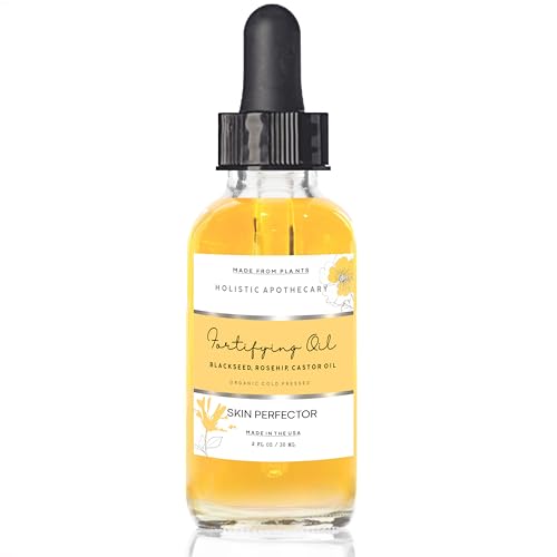 Black Seed, Rosehip & Castor Oil Organic Cold Pressed Fortifying Face Oil Anti-Age Facial Moisturizer Hydrating, Nourishing Miracle Oil Serum Glow for Dry Wrinkled Skin Natural Skincare (2 FL OZ)