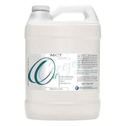 Pure Fractionated Coconut Oil - Steam Distilled, Pure, Fractionated - Perfect for Skin, Face, Hair, Nails - (1 Gallon)' for ASIN 'B07D8K9L5P' in the Amazon catalog