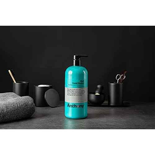 Anthony Algae Facial Cleanser, 32 Fl Oz - Algae, Aloe Vera, Azulene, Lavender & Rose Hip Oil for Cleansing, Refreshing, Moisturizing, Hydrating, Calming & Soothing Skin