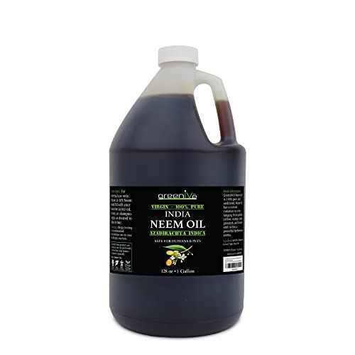 GreenIVe Neem Oil, 100% Cold Pressed Virgin, Pure Unrefined, 128 Fl Oz (1 Gallon), Natural Plant-Based, Non-GMO