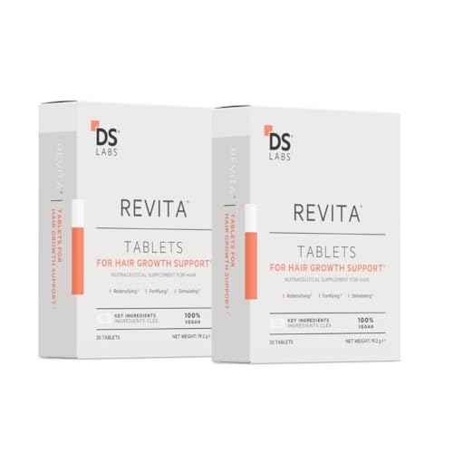 DS Labs Revita Hair Density Support Tablets - Daily Hair Wellness Supplement with Biotin, Zinc, Iron, Vitamin D, Magnesium & Melatonin, for Men & Women, 60 Tablets