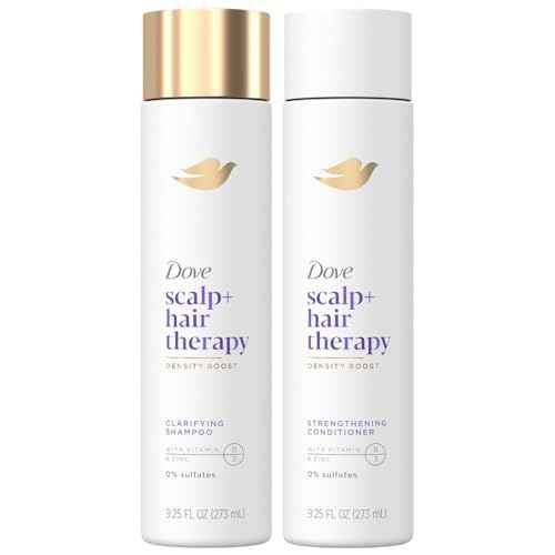 Dove Scalp + Hair Therapy Set ? Density Boost Clarifying Shampoo and Strengthening Conditioner with Vitamins B3 & E, Zinc & Peptides, 9.25 Oz Ea (2 Piece Set)