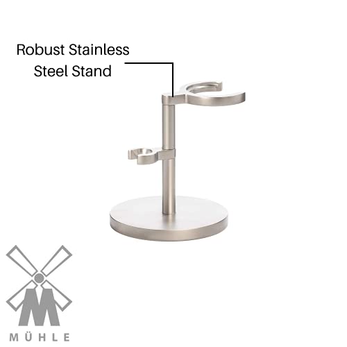 M?HLE ROCCA Stand for Razors & Shaving Brushes | Shave Accessory | Matt Stainless Steel