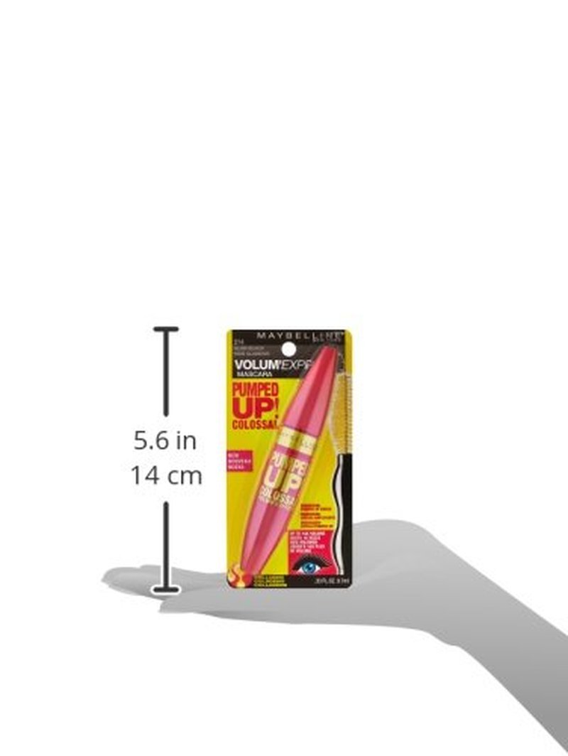 Maybelline Volum' Express Colossal Mascara - Washable, Collagen-Infused for 16x Volume | Glam Black, 1 Count