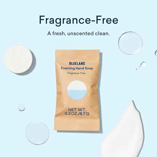 BLUELAND Foaming Hand Soap Refill Tablets, 10-Pack, Fragrance Free, Eco Friendly Cleaning Products, 10 x 9 Fl oz