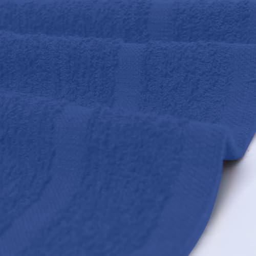 Avalon Towels Cotton Washcloths ? (Pack of 60) Size 12x12 Inches, 100% Ring Spun Cotton, Soft & Absorbent Face Towels, Gym Towels, Hotel and Spa Quality, Reusable Fingertip Towels (Blue)