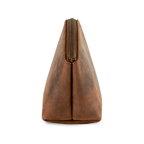 Londo Genuine Leather Versatile Gondola Style Handbag - Cosmetic, Toiletry, Makeup, Shaving Organizer Bag - Dopp Kits - Unisex