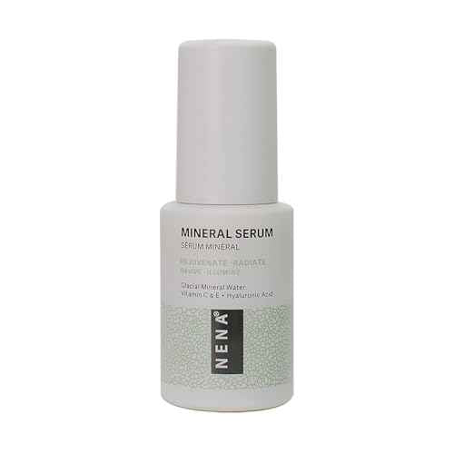NENA Skincare Mineral Serum - Vitamin C Serum with Hyaluronic Acid - Face Lotion for Deep Hydration, Firmness and Elasticity - All Skin Types - 1 oz