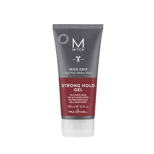 MITCH by Paul Mitchell Iron Grip Strong Hold Gel, High Hold, Medium Shine, For All Hair Types + Textures, 5.1 fl. oz