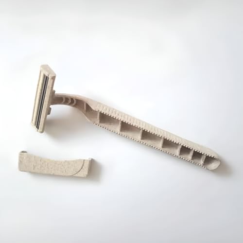 Disposable Razors Bulk for Men & Women ? Twin Blade Unisex Shavers ? Eco-Friendly, Biodegradable, Non-Toxic, Made from Recycled Wheat Straw 200 Count (Pack of 4)