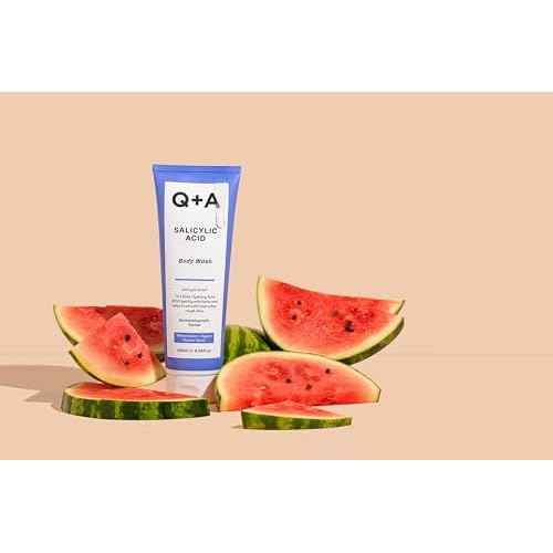 Q+A Salicylic Acid Body Wash (250ml), Sensitive Shower Gel, Body Care, Shower Gel with Green Tea Extract and BHA, Gently Exfoliates, Smoothes, and Softens the skin