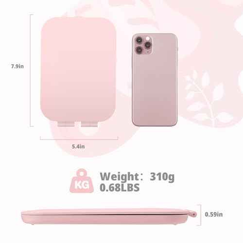 Travel Makeup Mirror, Portable Mirror with 3 Adjustable Light Settings, USB-Rechargeable Vanity Mirror with Lights£¬Gift for Women and Girls (Pink)
