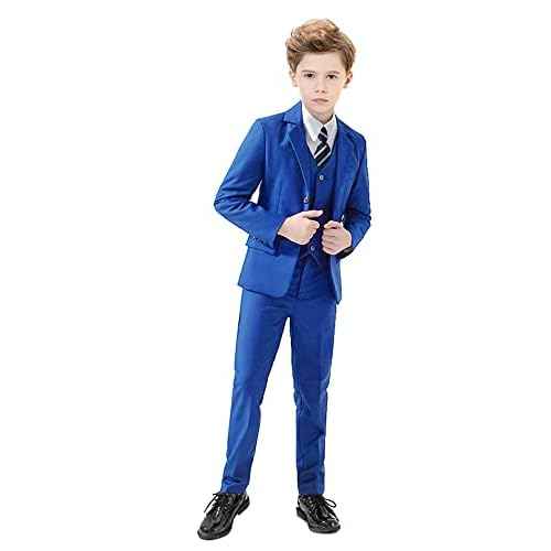 Boys Suits 5 Piece Slim Fit Suit for Kids Formal Ring Bearer Suits