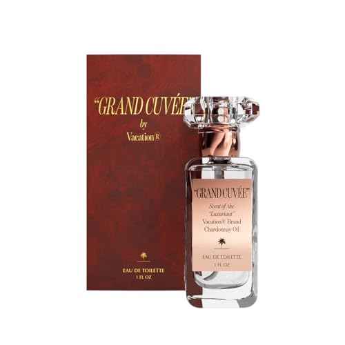 VACATION ¡°GRAND CUV?E¡± Eau de Toilette Sunscreen, Amber Vanilla Perfume for Women & Men, Unisex Summer Scent with Argan, Peach, Cedarwood & Vanilla Bean, 1 Fl. Oz.