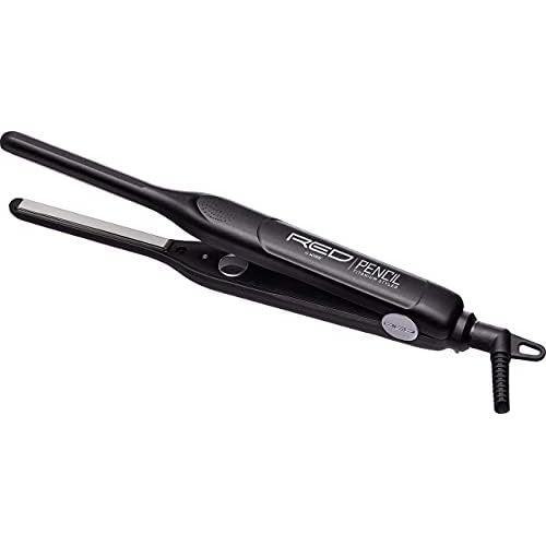 RED by KISS Titanium Styler Pencil Flat Iron 3/10" ? Ultra-Precise Edge & Pixie Cut Styling, 450¡ÆF Max Heat, Frizz-Free, Instant Temperature Control, Professional & Home Use
