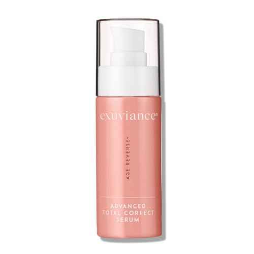 EXUVIANCE AGE REVERSE+ Advanced Total Correct Firming Antiaging Face Serum - For Fine Lines and Deep Wrinkles - Hydrates, Brightens & Evens Skin Tone with Peptides, Hyaluronic Acid and PHA, 1 Fl Oz