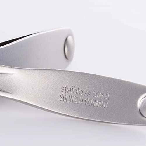 GERMANIKURE 3pc Travel Manicure Set - FINOX Stainless Steel Tools Handmade in Solingen Germany: Fingernail Clipper, Toenail Clipper, Glass Nail File in Leather Case