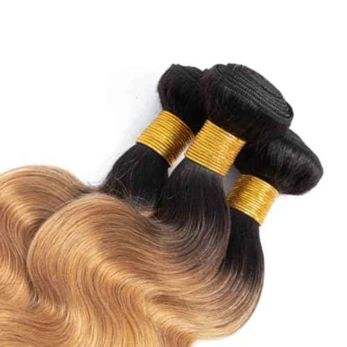 30 32 34 Inch Ombre Bundles Human Hair Blonde Body Wave Bundles Niegmeag Virgin Soft and Silky Remy Hair Extensions Double Weft 1b27 Body Wave Bundle Hair Weave