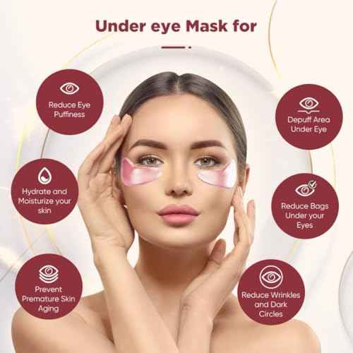Under Eye Patches (20 Pairs), pink Hyaluronic Acid Eye Patches For Puffy Eyes, Dark Circles, Puffiness, Refresh,Revitalizing, Wrinkles, Anti Aging & Face Moisturizer For Women and Men
