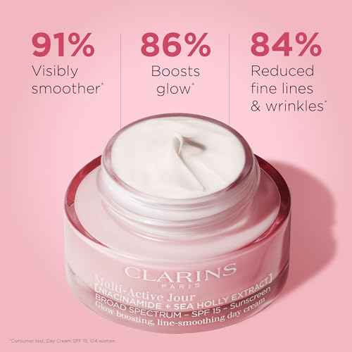 Clarins NEW Multi-Active Day Cream SPF 15 with Niacinamide | Smooth Fine Lines | Visibly Tighten Pores | Even Tone and Texture | Boost Glow | Strengthen Moisture Barrier | All Skin Types | 1.7 Ounces