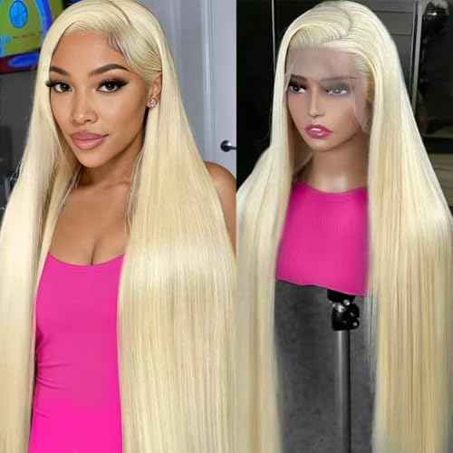 613 Lace Front Wig Human Hair Blonde Wig Human Hair Straight 13x4 200% Density 26 Inch Glueless HD Lace Frontal Wig for Black Women Pre Plucked Hairline