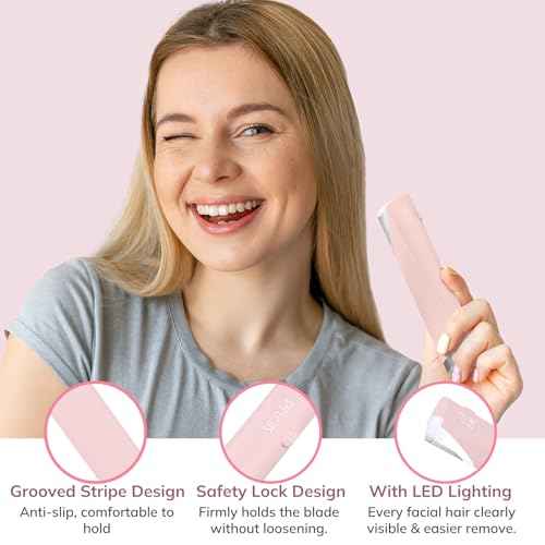 PELCAS Electric Dermaplaning Tool Kit for Women Face with LED Light, Facial Mini Dermaplaning Razor with 6 Blades, 3 Speeds 2 in 1 Facial Peach Fuzz Hair & Exfoliation Removal System at Home BV18-712