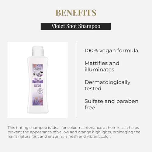 SALERM - Purple Shampoo for Blonde, Gray, Highlighted, or Bleached Hair - Biokera Fresh Violet - 300 ml - Violet Shampoo - Tones and Brightens - Maintains Color - Sulfate-Free and Paraben-Free